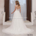 Customized lace women tulle embroidery beading white luxury wedding dress bridal gown